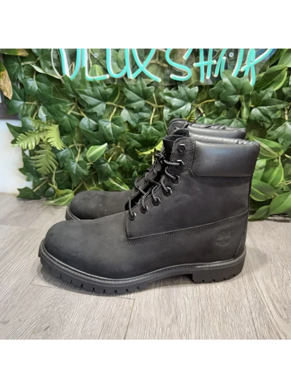 Timberland Premium 6-Inch Mens Size 11 M Waterproof Boot Black Nubuck 10073